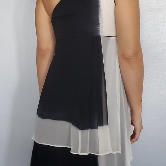 L.A.M.B. Gwen Stefani 100% Silk Dress in Black Gray and White Women's Size M - Picture 6 of 12